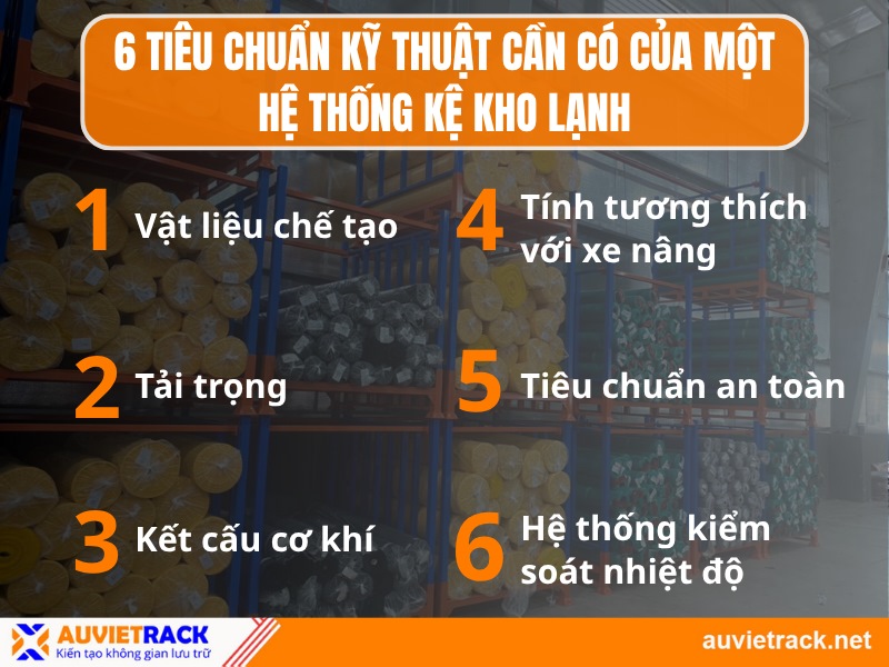 6 tiêu chuẩn kỹ thuật của kệ kho lạnh