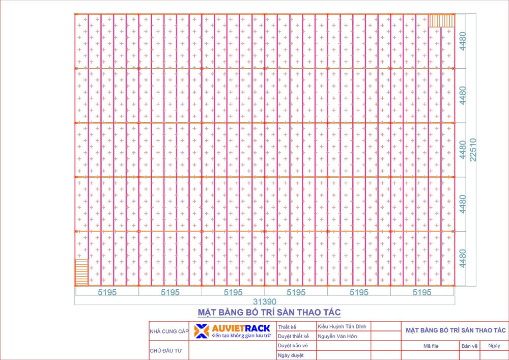 Bản vẽ mặt bằng sàn thao tác - Au Viet Rack