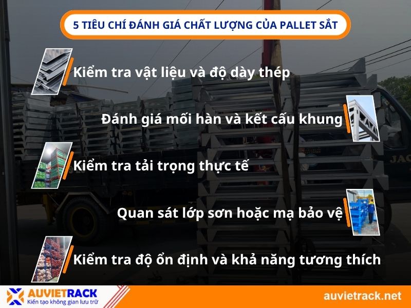 Các tiêu chí đánh giá chất lượng đối với pallet sắt