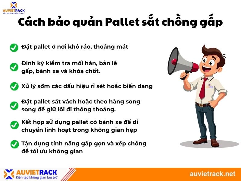 Cách bảo quản pallet sắt chồng gấp
