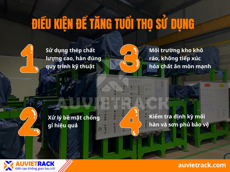 Điều kiện tăng tuổi thọ sử dụng kệ hàn cố định