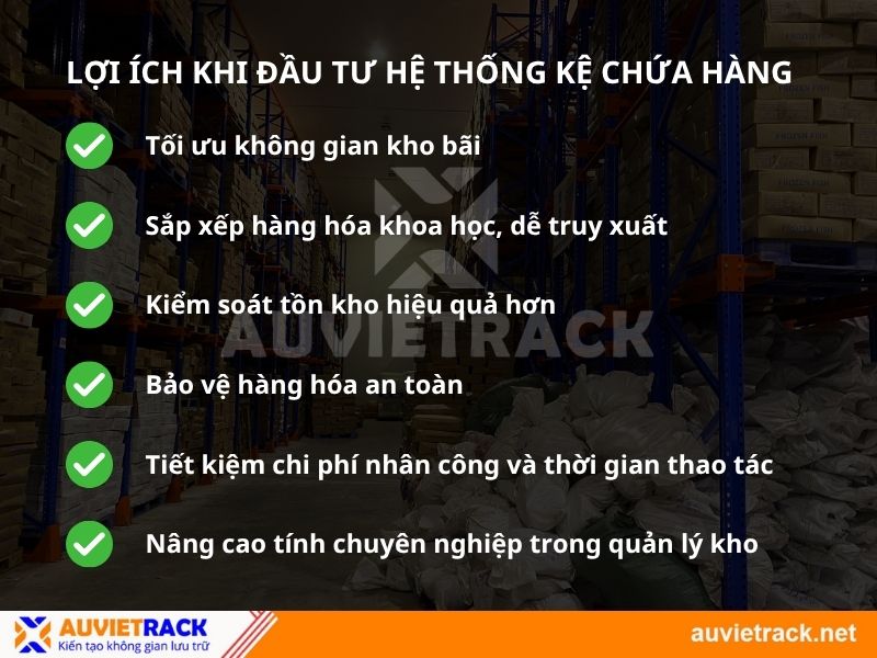 Lợi ích khi đầu tư hệ thống kệ chứa hàng
