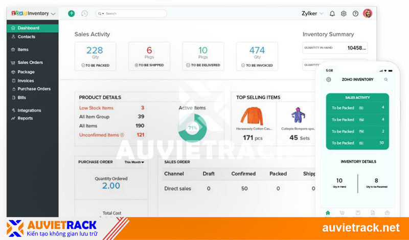 Phần mềm quản lý kho Zoho
