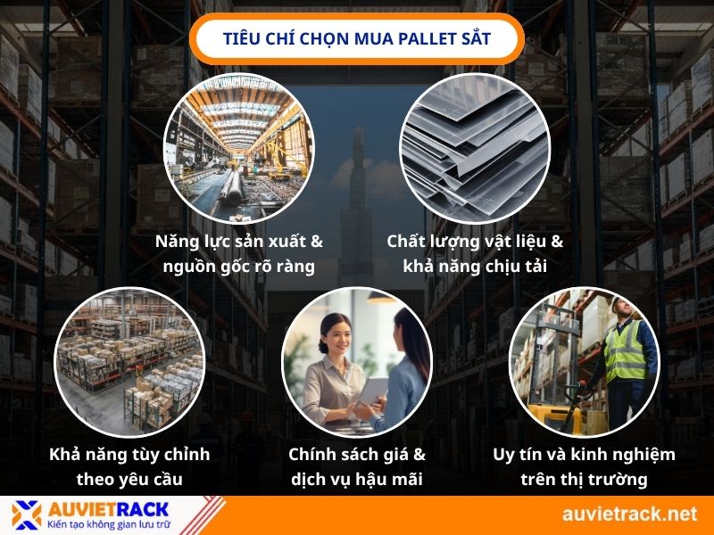 Các tiêu chí chọn mua pallet sắt uy tín