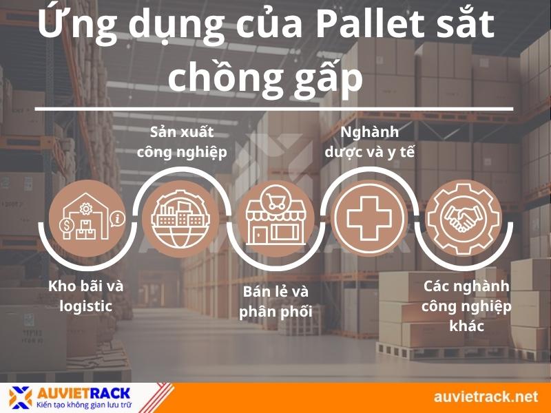 Ứng dụng của pallet sắt chồng gấp